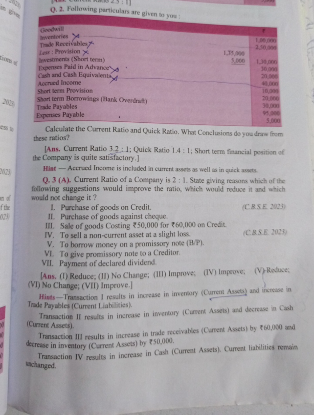 Q. 2. Following particulars are given to you :
\begin{tabular} { | c |