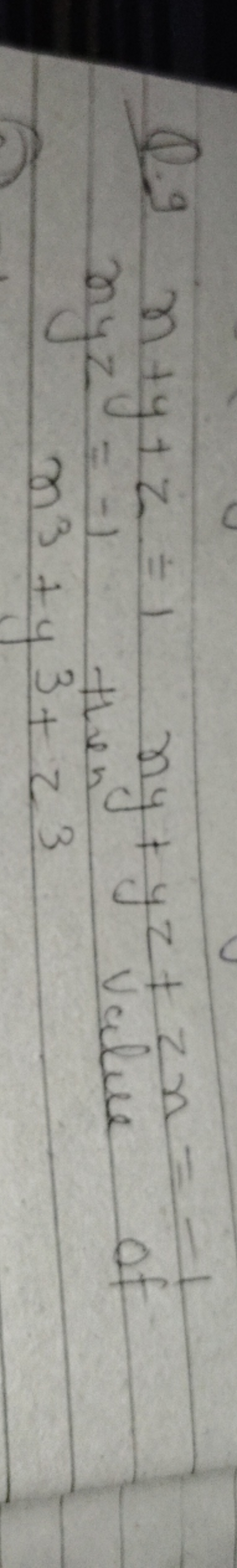 Q. xn+y+z=1xy+yz+zn=−1 xyz=−1