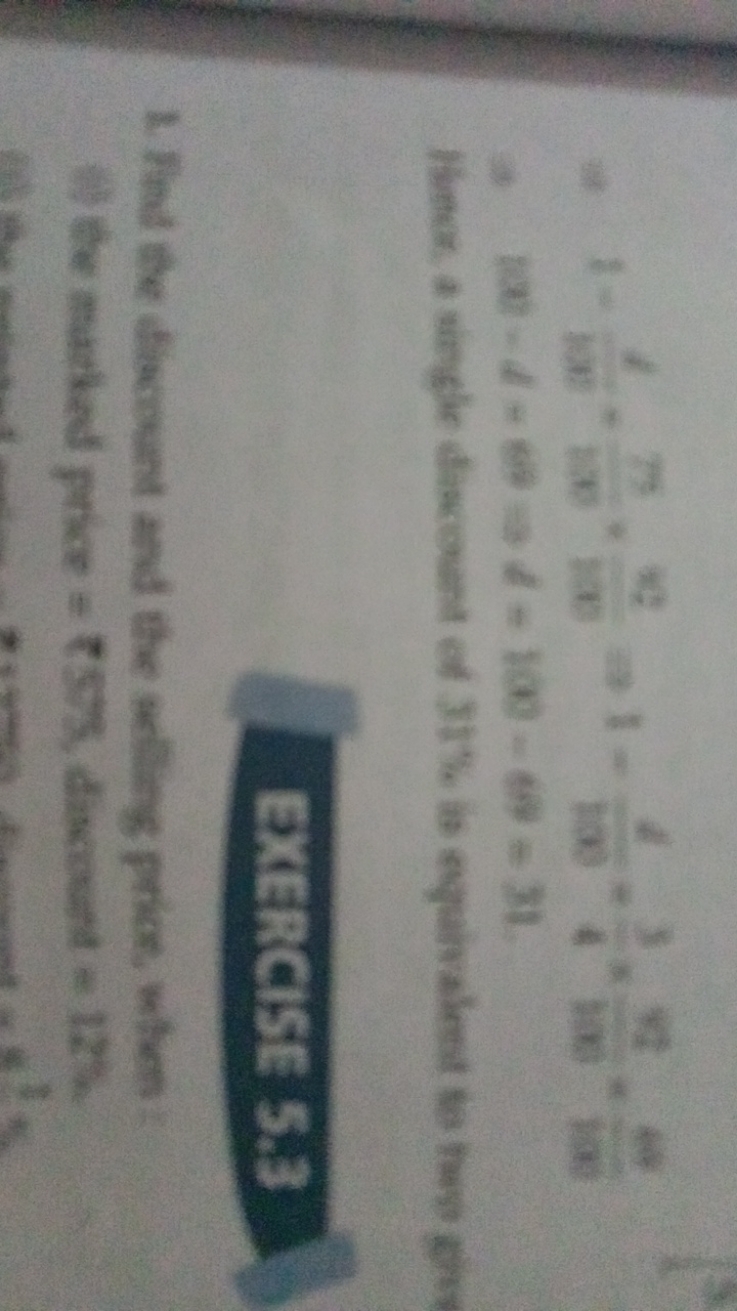  (3) (a)−d= si =d=100−(6)=31. ​
Hinos, a wingle dascount of 31 th is s