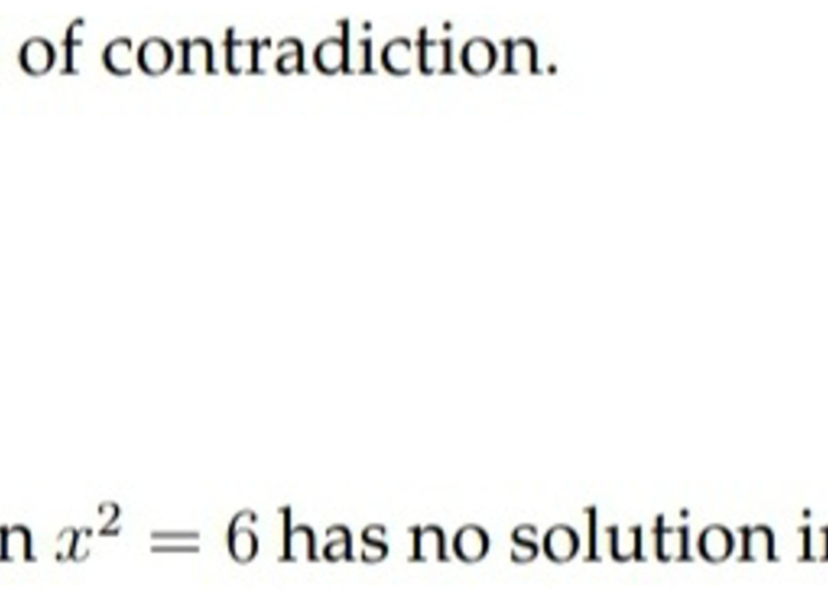 of contradiction.
n x2=6 has no solution