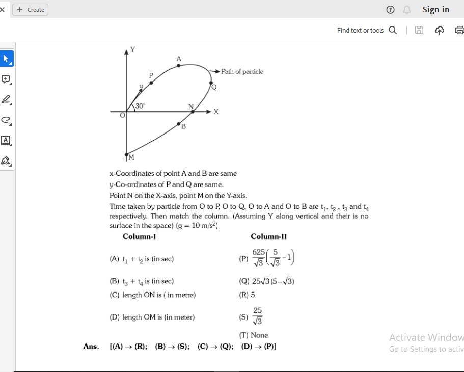 + Create Sign in Find text or tools x-Coordinates of point A and B are