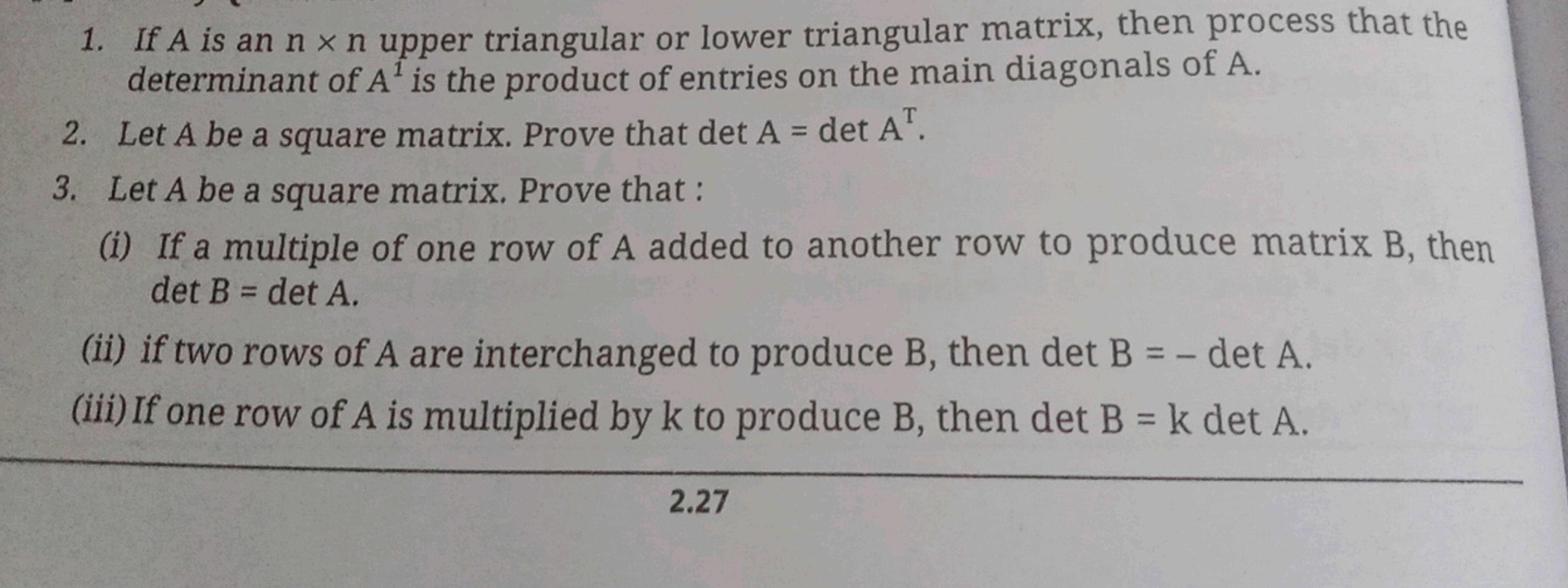 1. If A is an n xn upper triangular or lower triangular matrix, then p