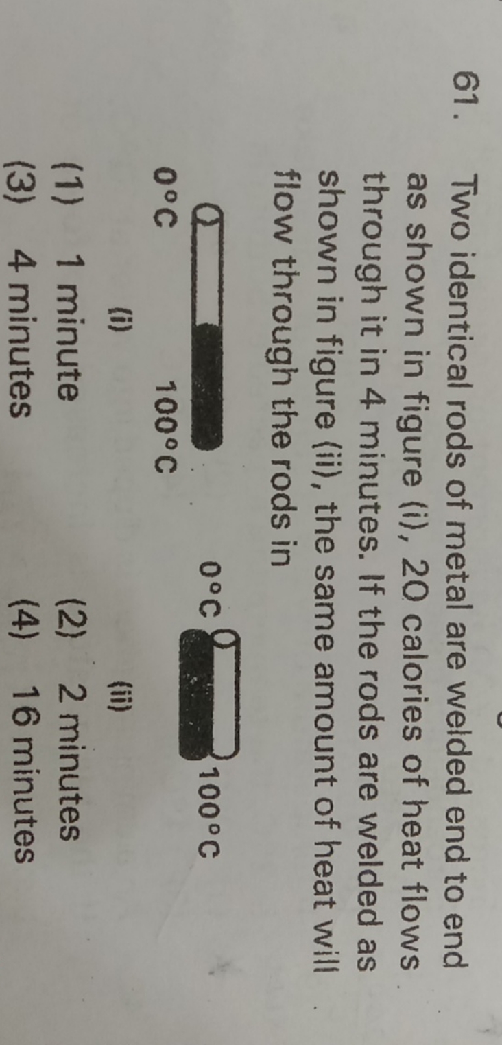 61. Two identical rods of metal are welded end to end as shown in figu