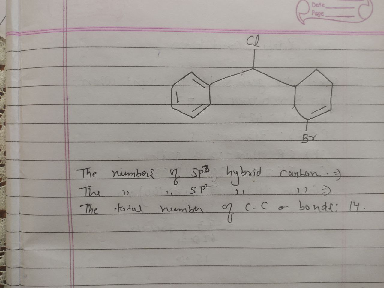 ClC(c1ccccc1)C1CCC=C(Br)C1
The number of Sp3 hybrid carbon. ⇒
The i, 1