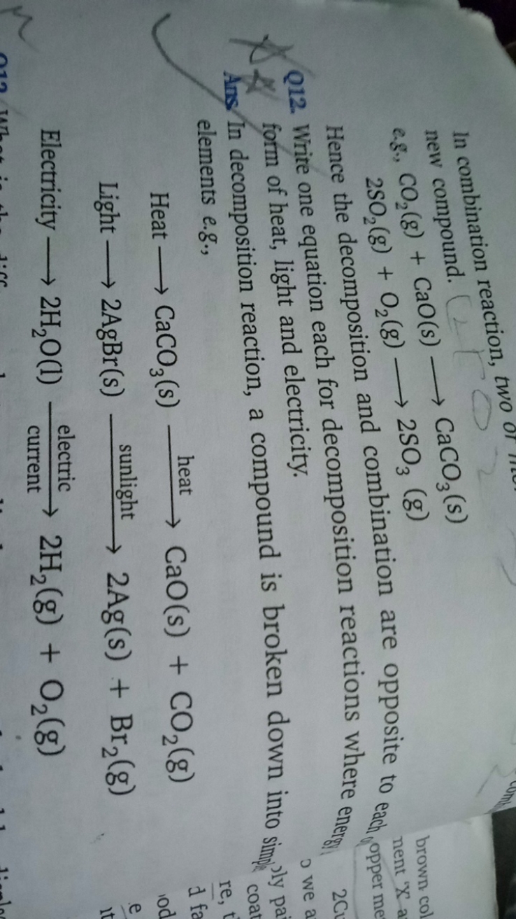 In combination reaction, two of
new compound.
brown col
nent ' x a
Hen