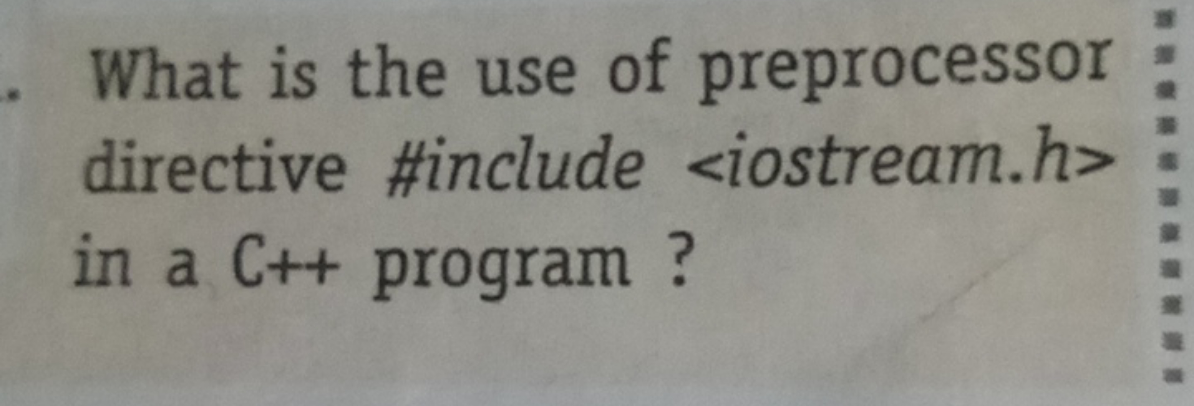 What is the use of preprocessor directive \#include  in a C++ program 