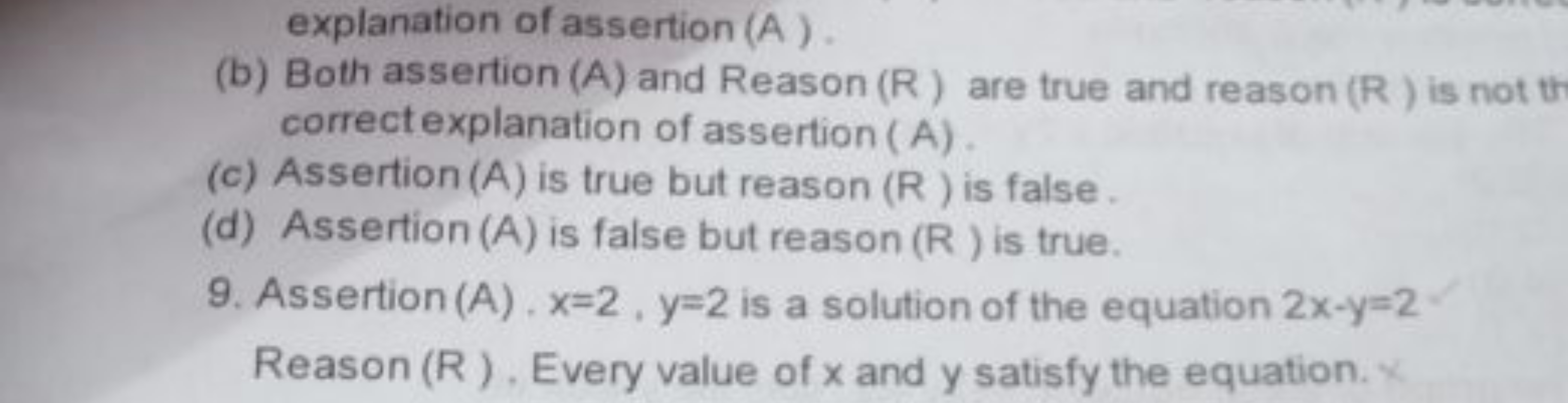 explanation of assertion (A ).
(b) Both assertion (A) and Reason (R) a