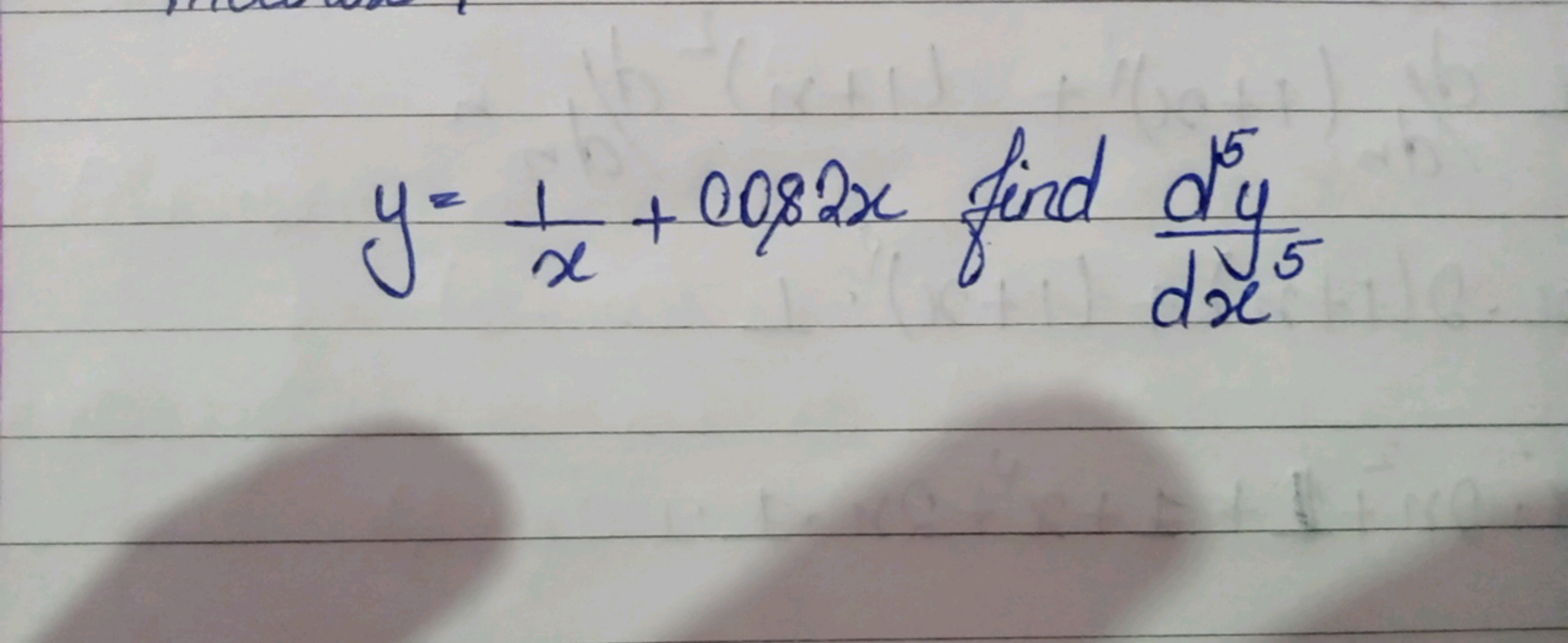 y=x1​+cos2x find dx5d5y​