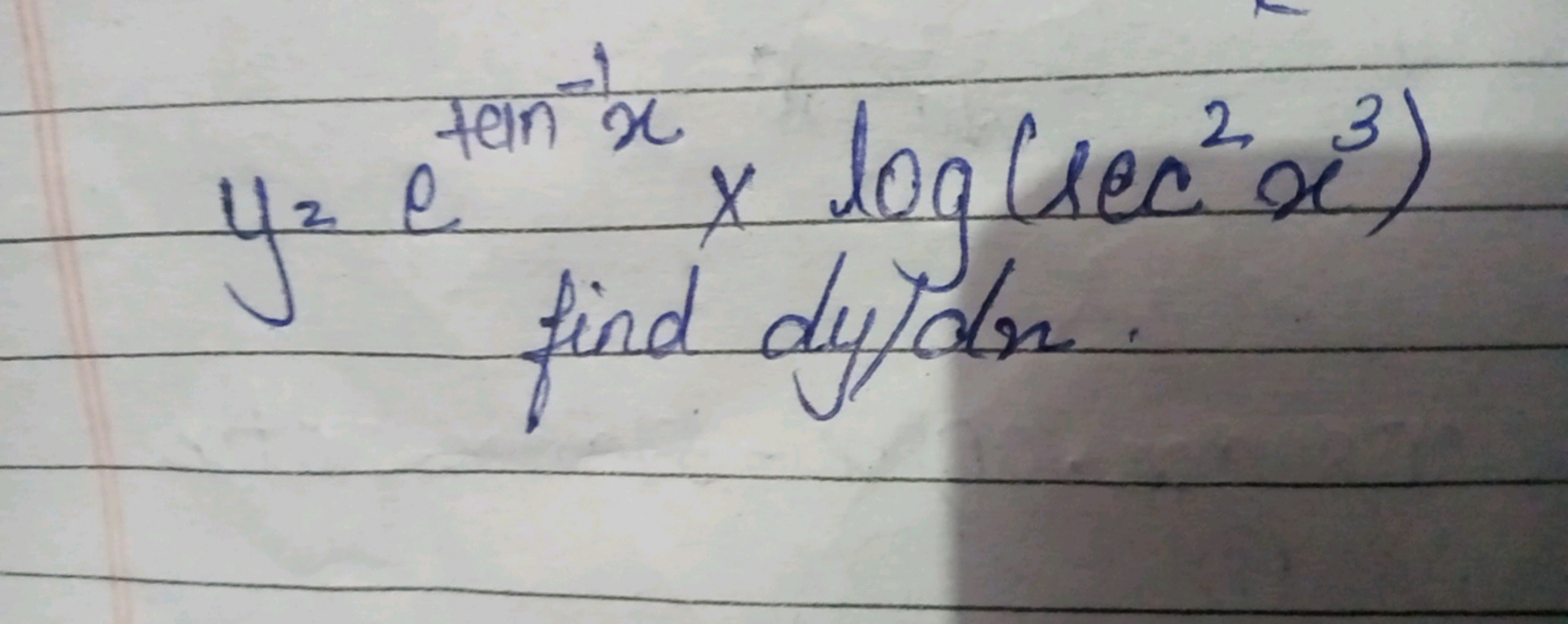 y=etan−1x×log(sec2x3)
find dyladx.