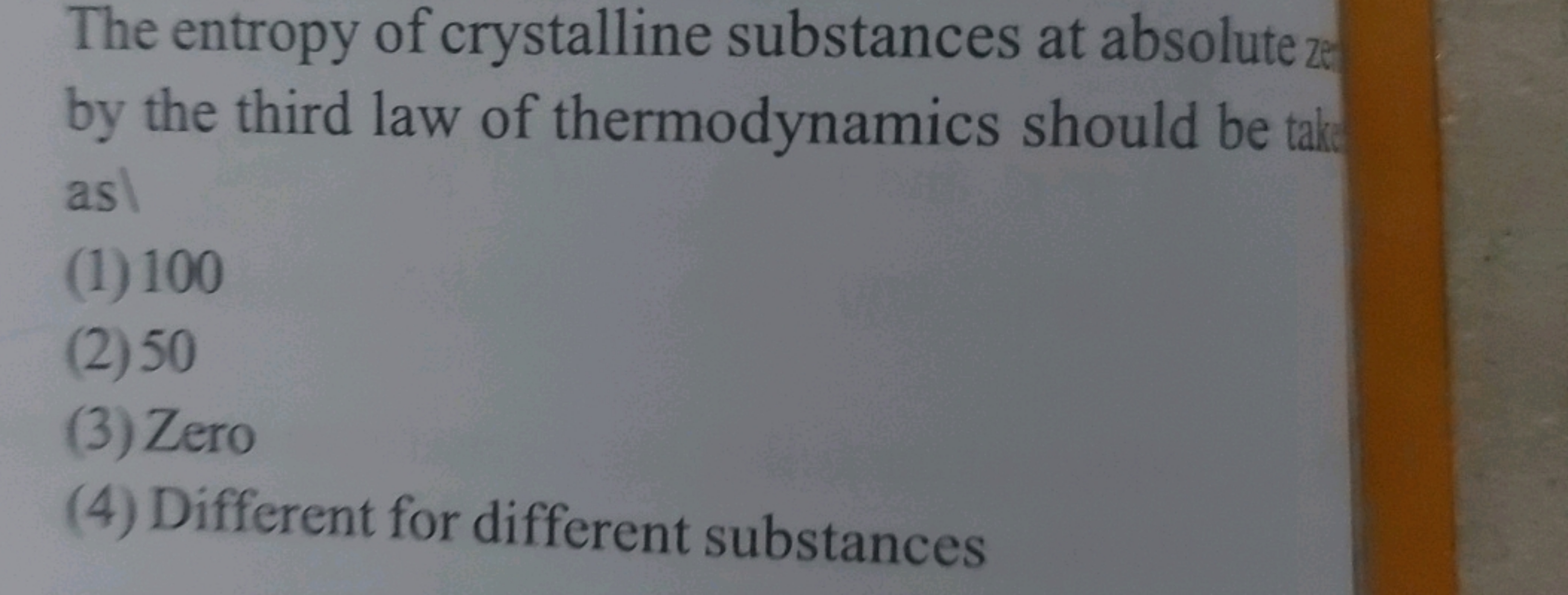 The entropy of crystalline substances at absolute 2 e by the third law