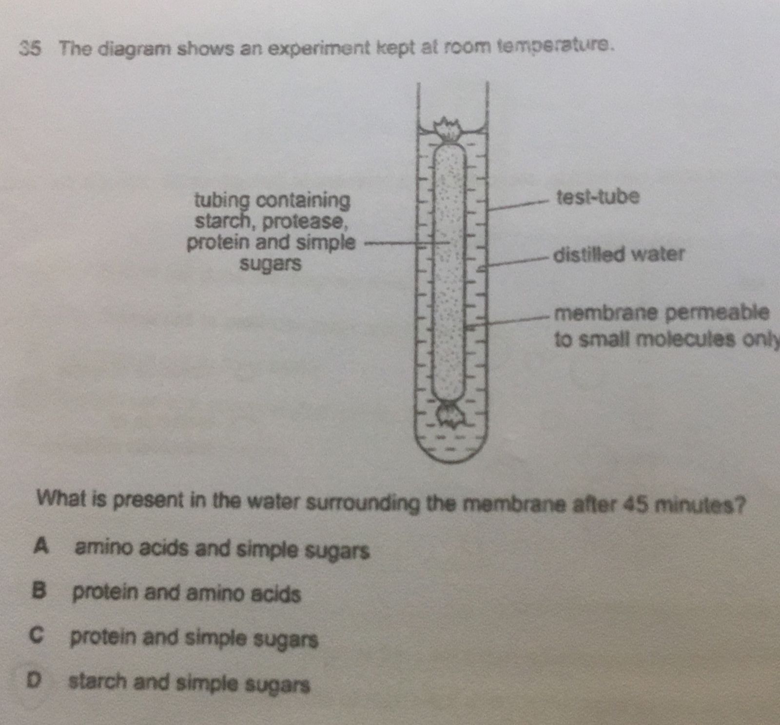 35 The diagram shows an experiment kept at room temperature.
What is p