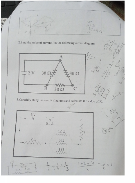 2.Find the value of current I in the following circuit diagram.
3.Care