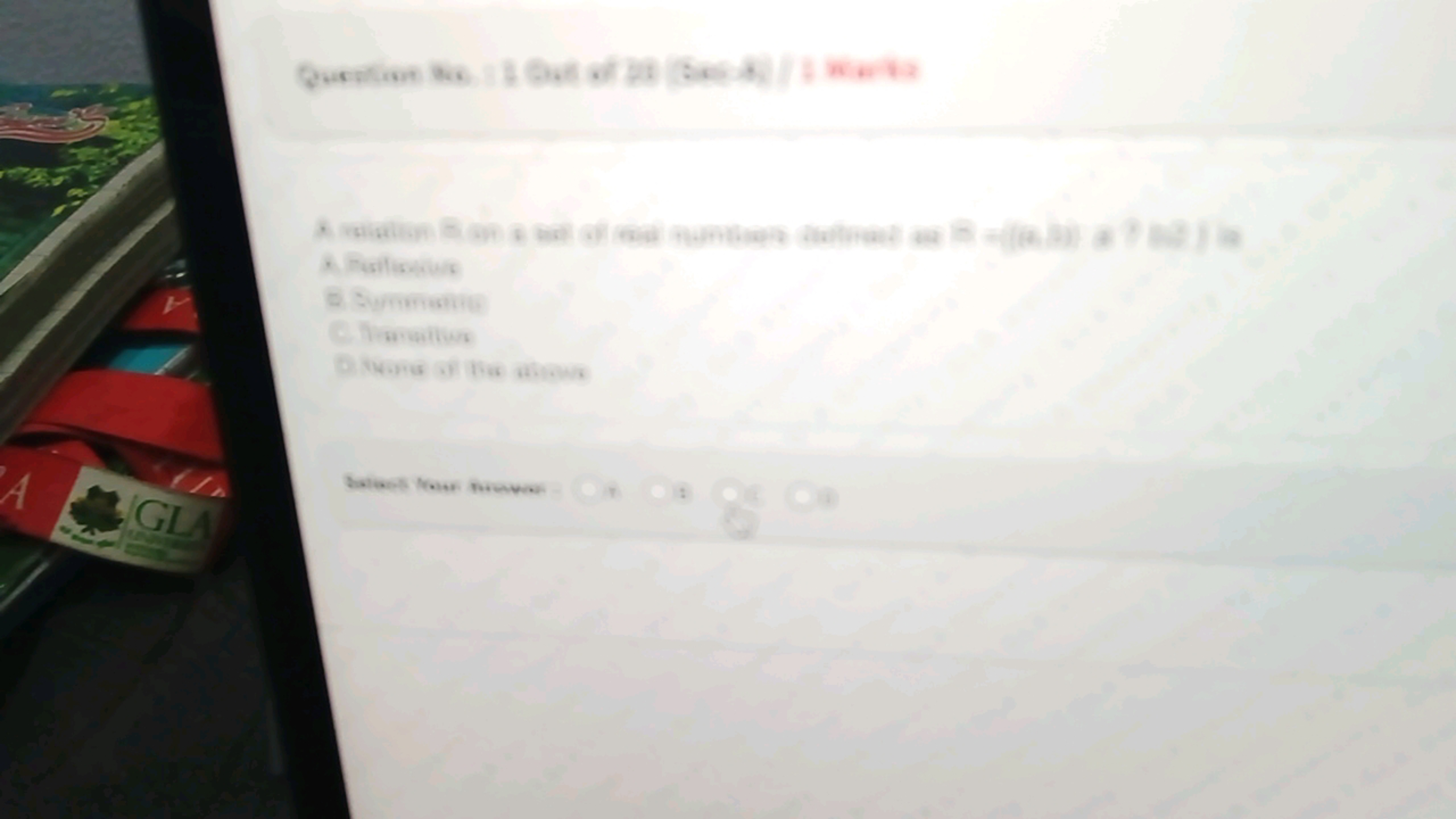 A
(/
GLA
Question No. 1 Out of 20 (SA)/1Wk
Patice
Summating
Chamallion