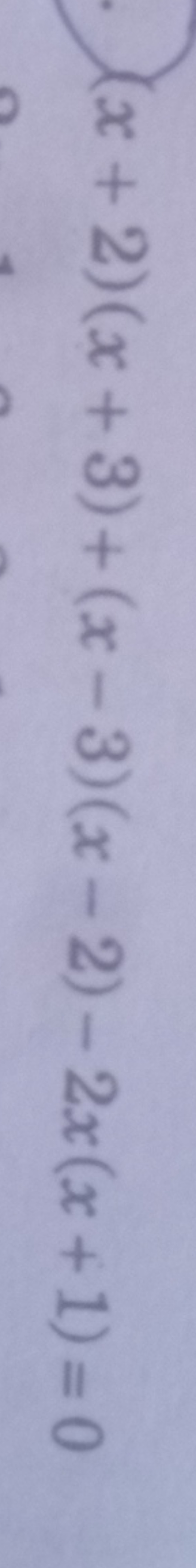 (x+2)(x+3)+(x−3)(x−2)−2x(x+1)=0