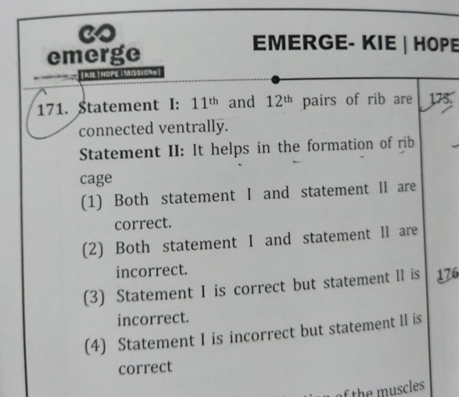 emerge
EMERGE- KIE | HOPE
/16elwortimistona!
171. Statement I: 11th  a