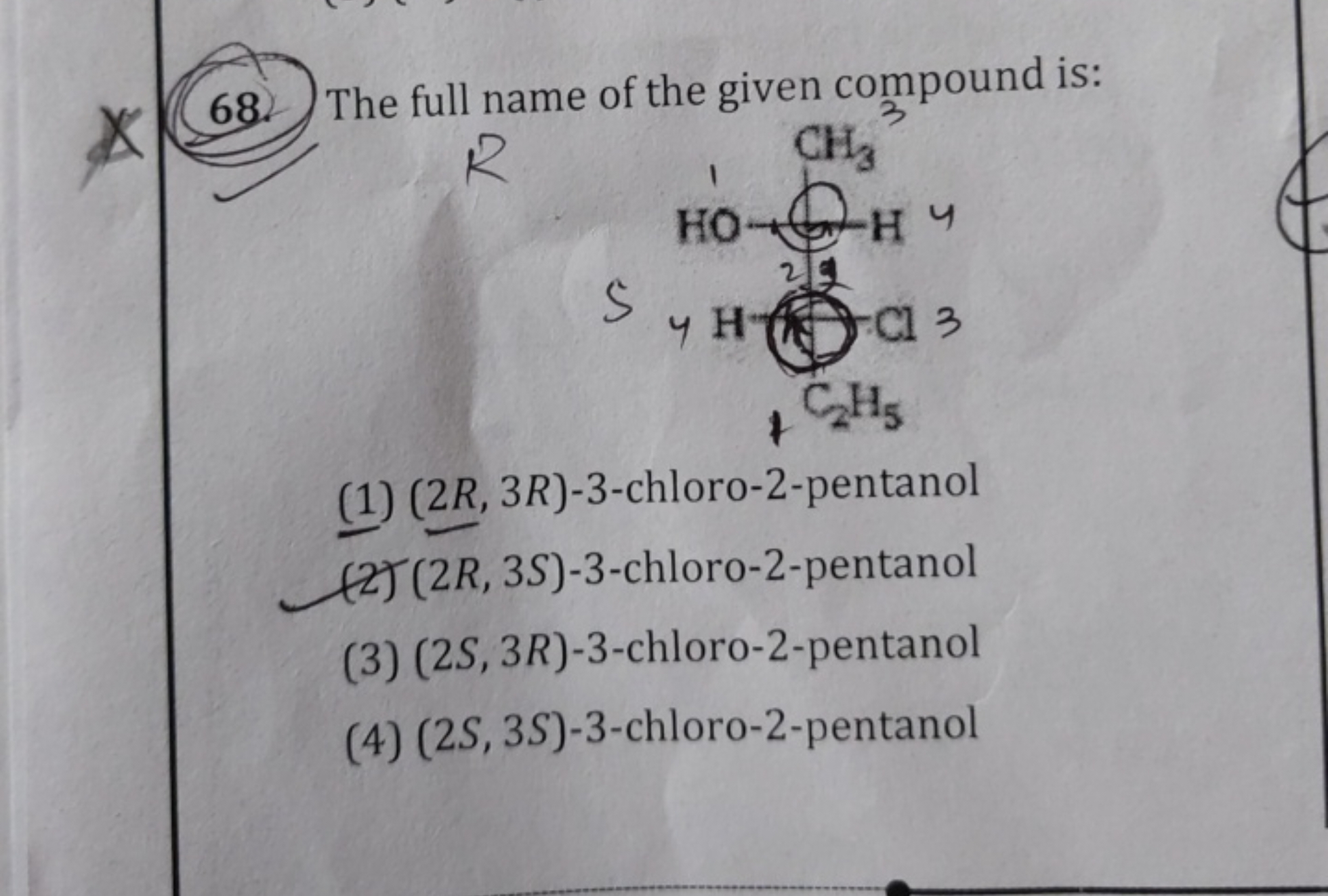 68. The full name of the given compound is:
CCc1ccc(F)c(O)c1C
(1) (2R,