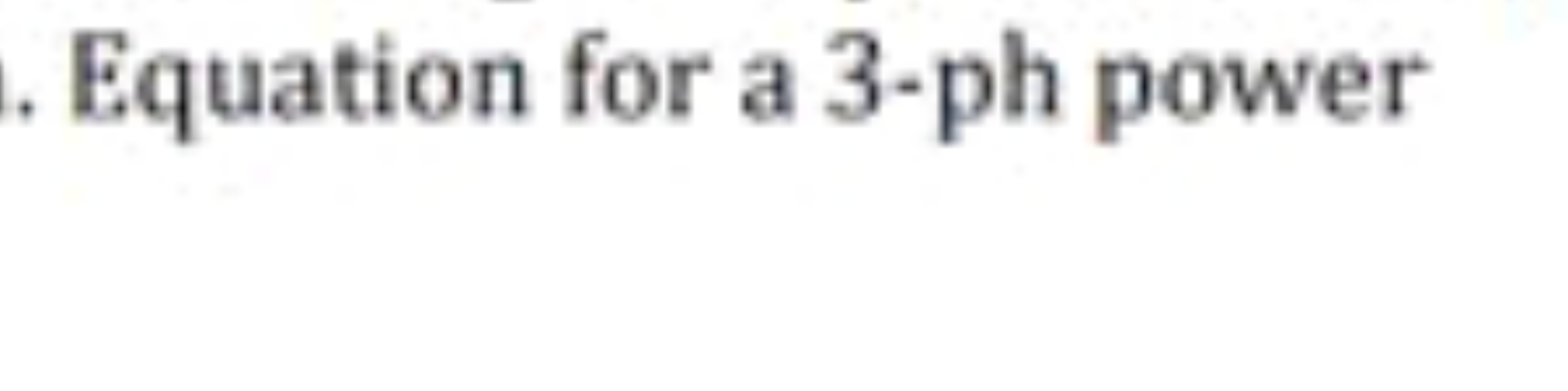 Equation for a 3-ph power