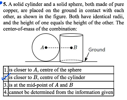 5. A solid cylinder and a solid sphere, both made of pure copper, are 