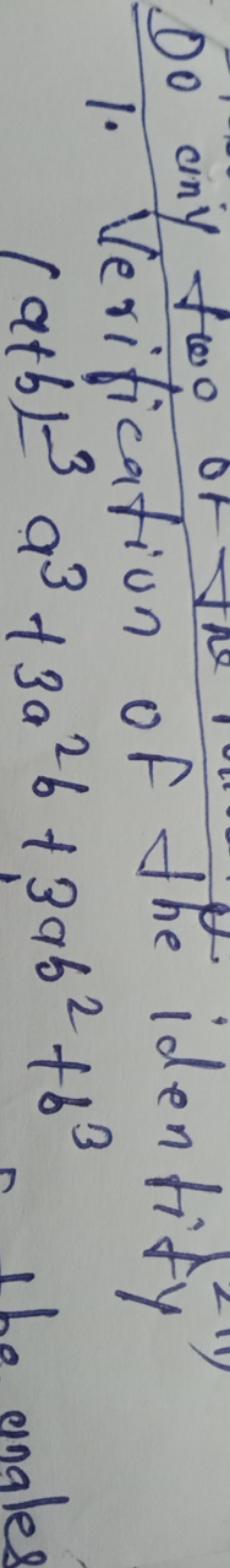 1. Verification of (a+b)3a3+3a2b+3ab2+b3