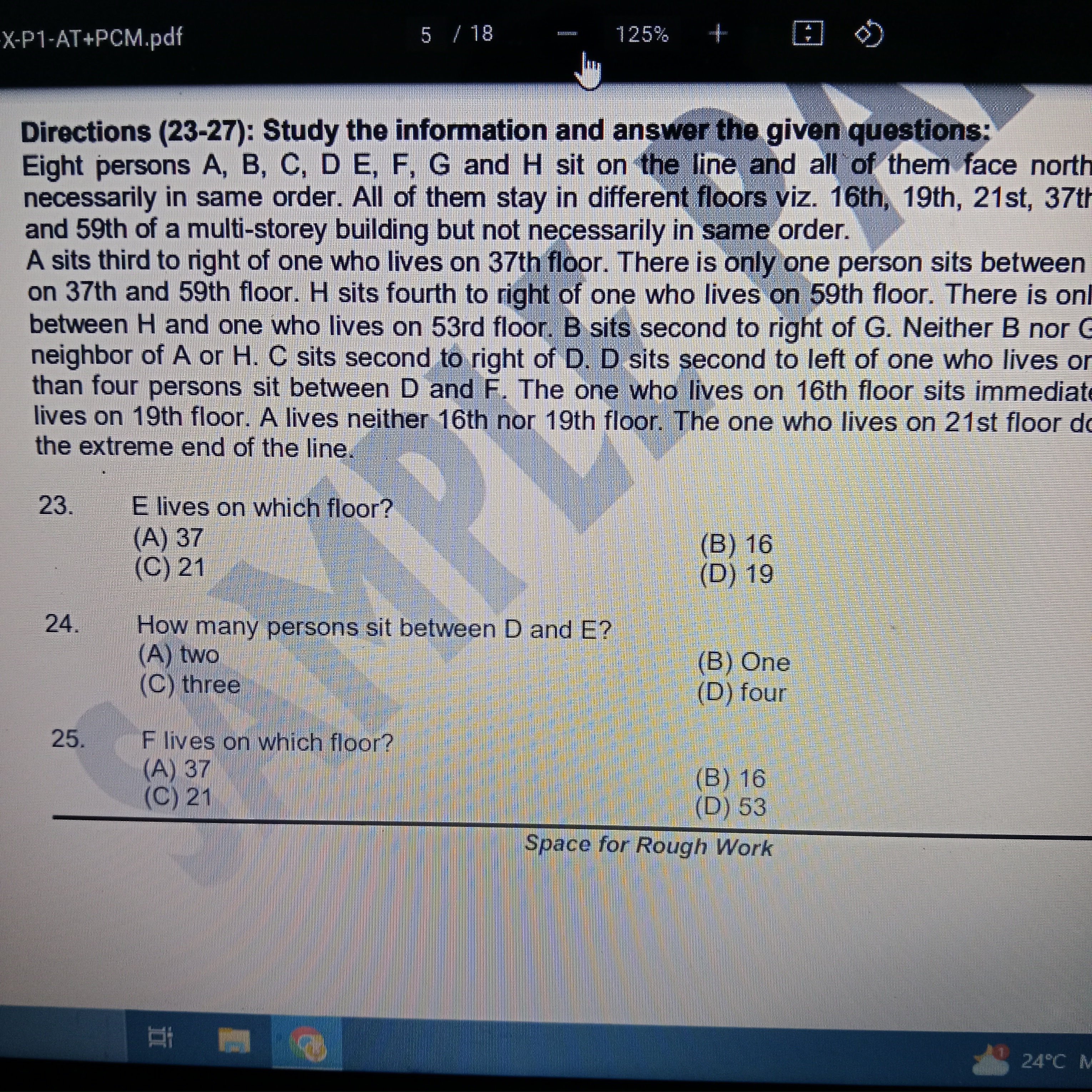 X-P1-AT+PCM.pdf 5/18 125% Directions (23-27): Study the information an