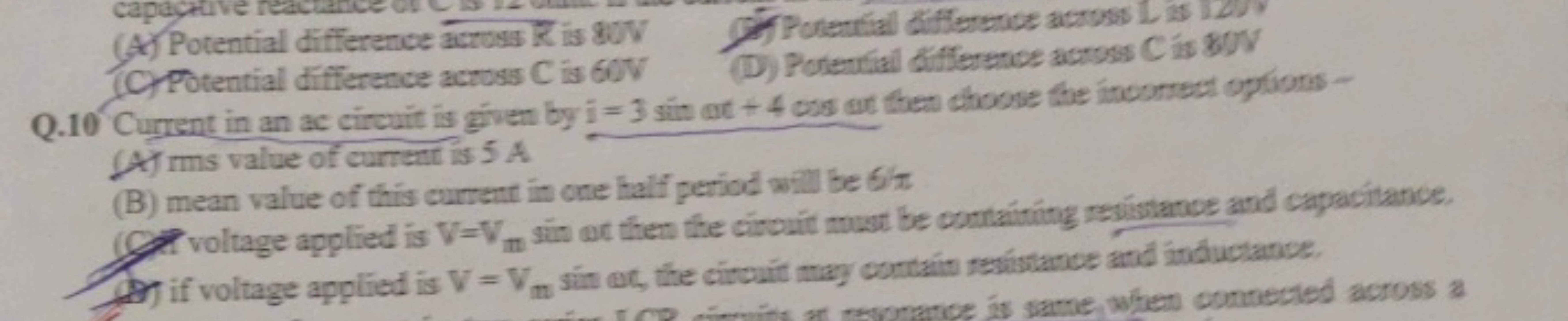 (A) Potential difference actoss K is 80 V

PF) Potential differmote ac