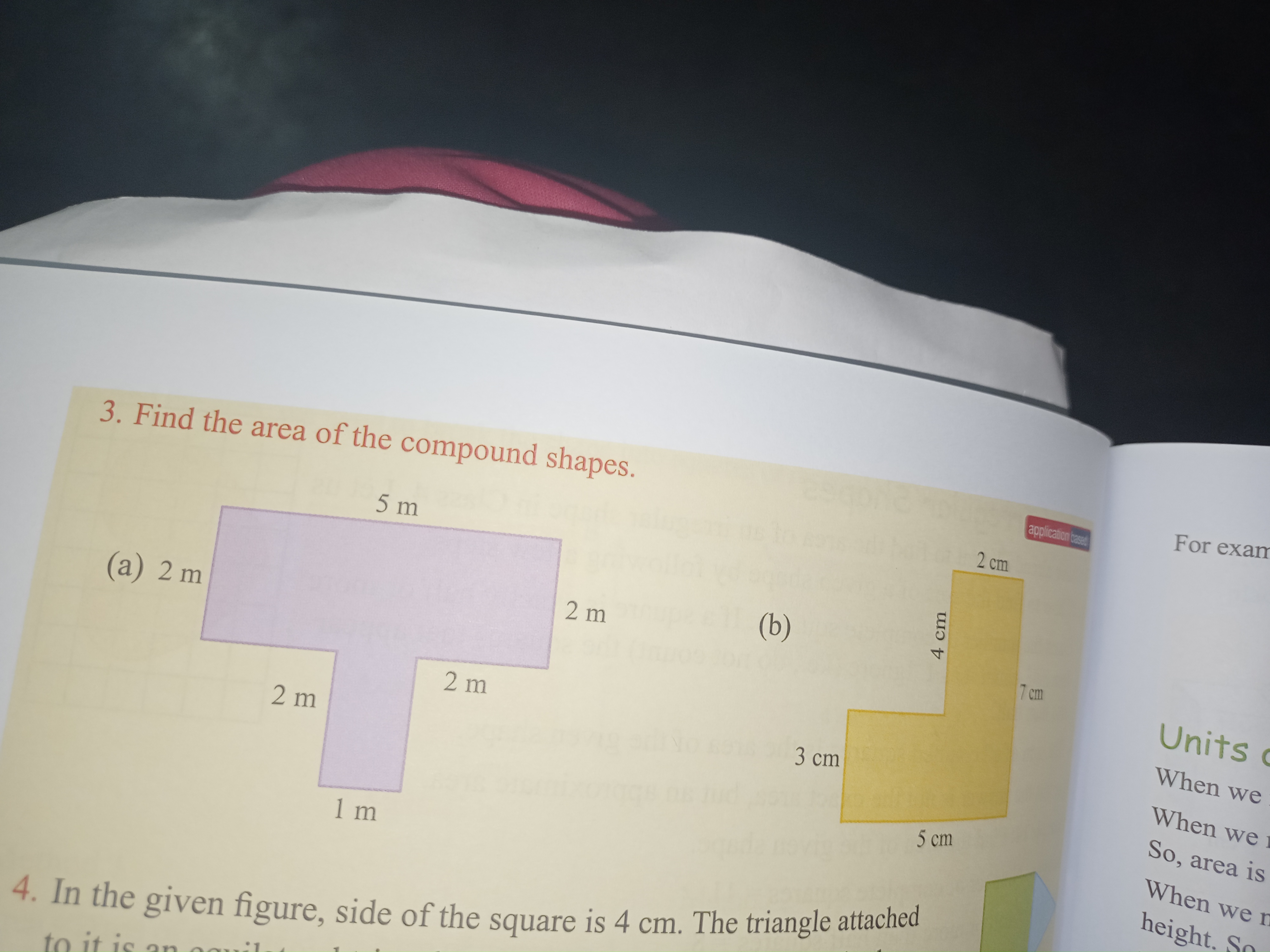 3. Find the area of the compound shapes.
(a) 2 m
(b)
For exan
4. In th