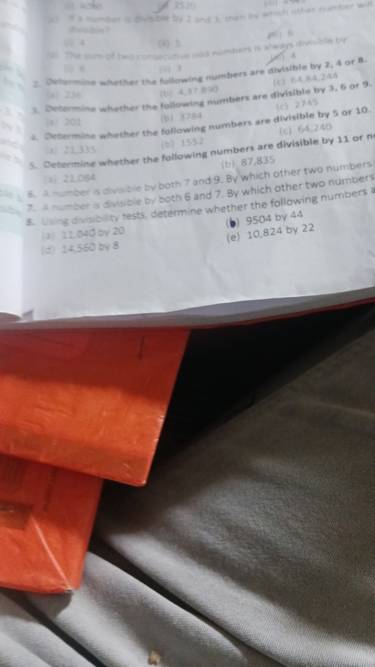 2520
(iii) A other number will

 (ii) 5
(ifi) 6
(1) 3
(1) 4
2. Divalum