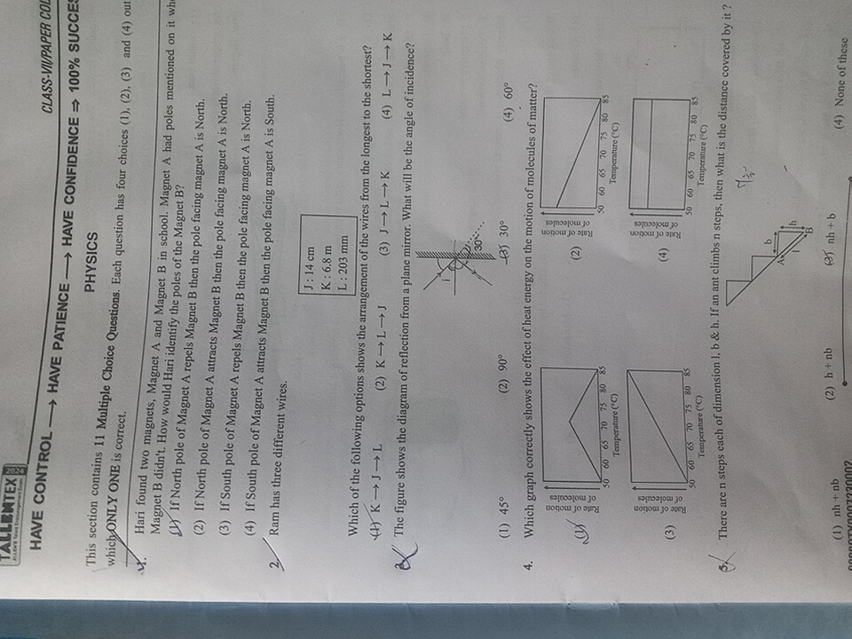 Which graph correctly shows the effect of heat energy on the motion of