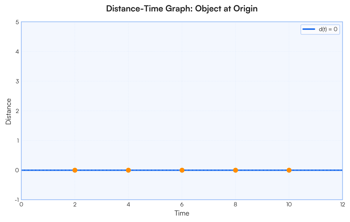 if distance is zero and time are 2,4,6,8,10 how you will draw the line?..