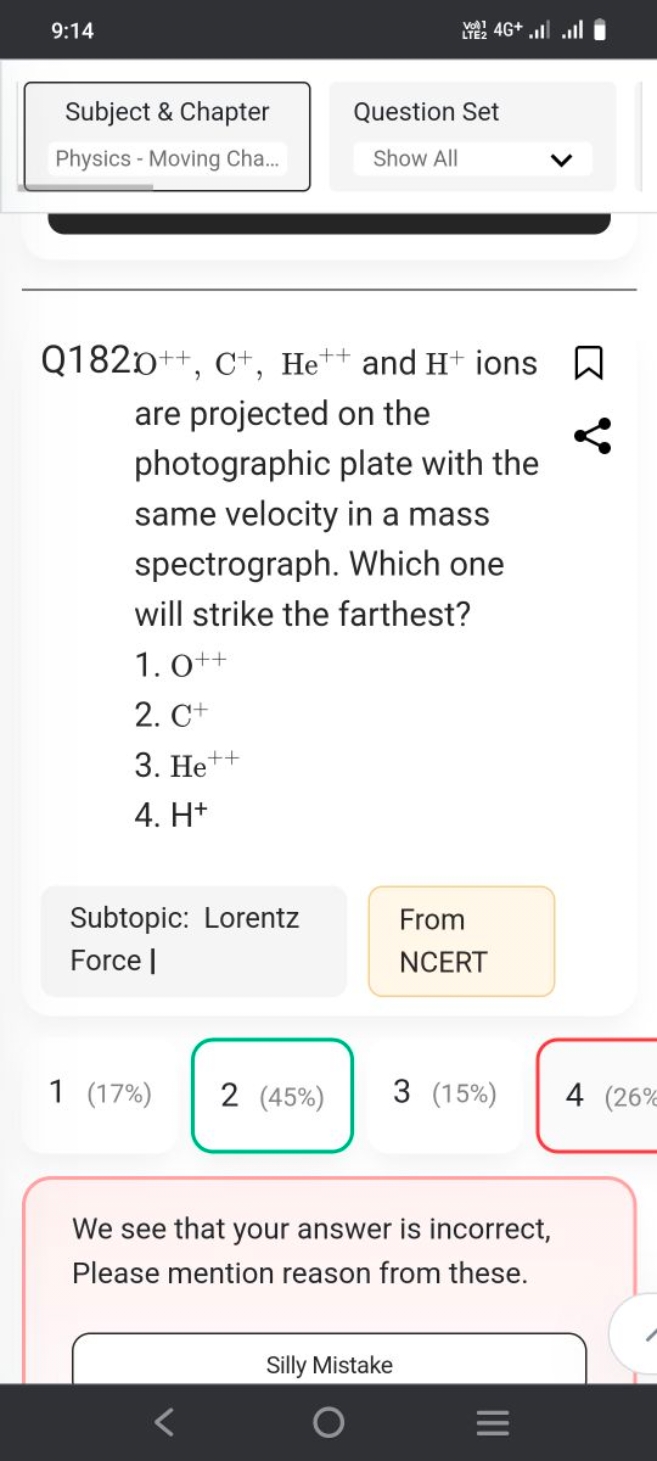 9:14
Subject \& Chapter
Question Set
Physics - Moving Cha...
Show All
