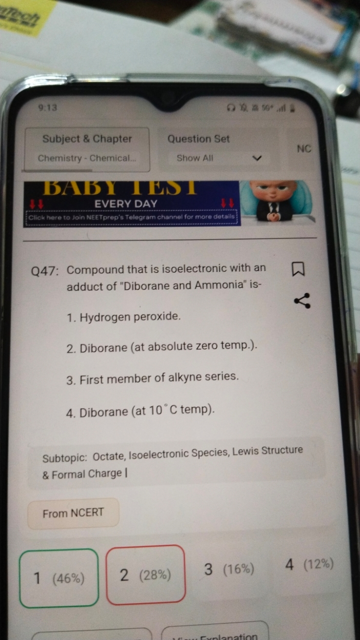 9:13
施 2is50+ al =
Subject \& Chapter
Question Set
Chemistry - Chemica