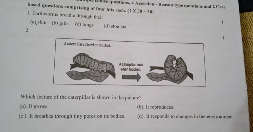 equestions, 4 Assertion - Reason type questions and 2 Case of four bit