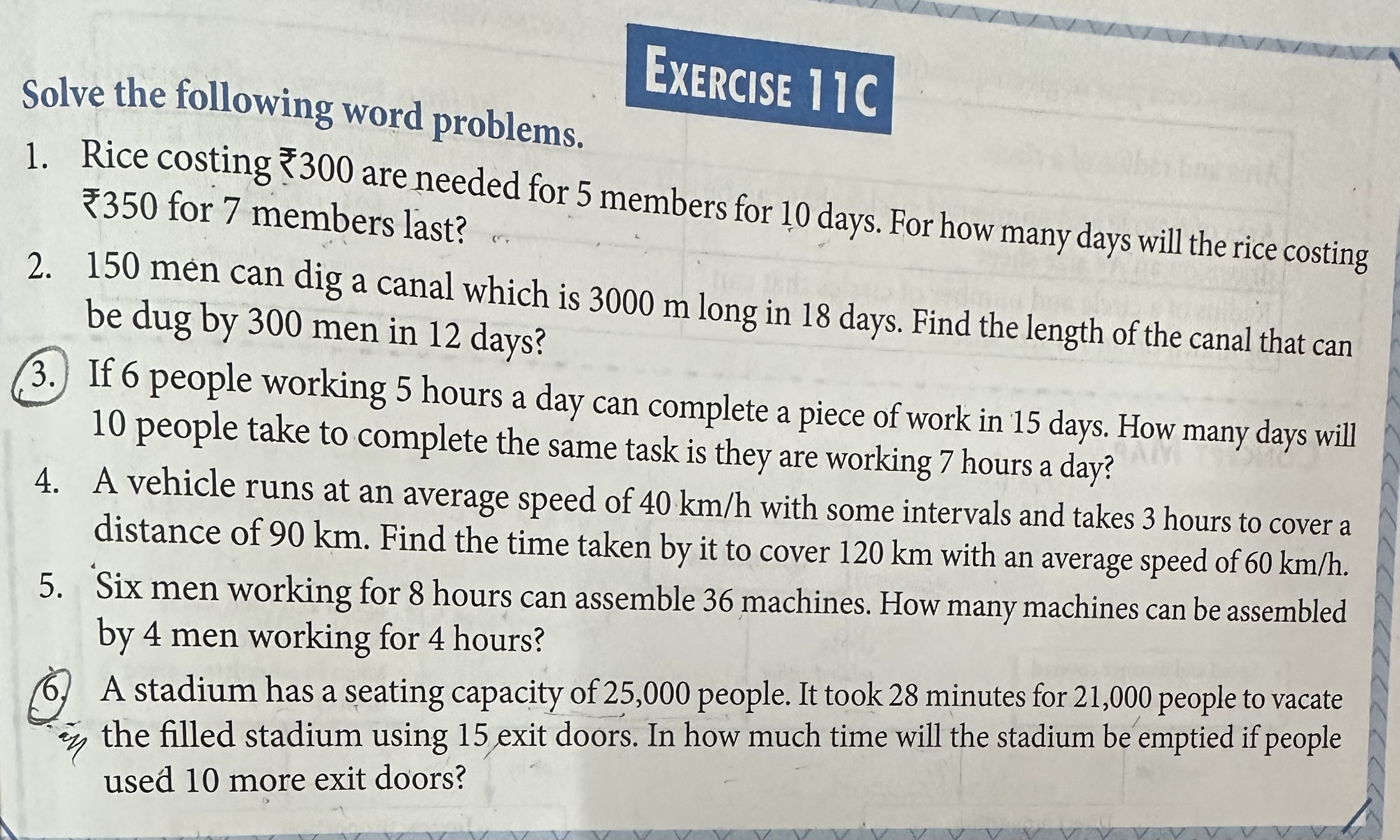 Solve the following word problems.