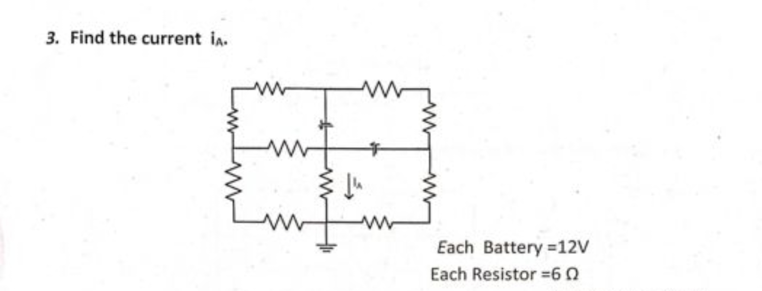 3. Find the current iA​.