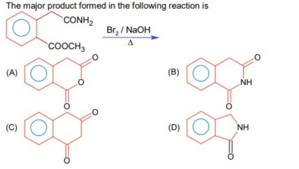 The major product formed in the following reaction is