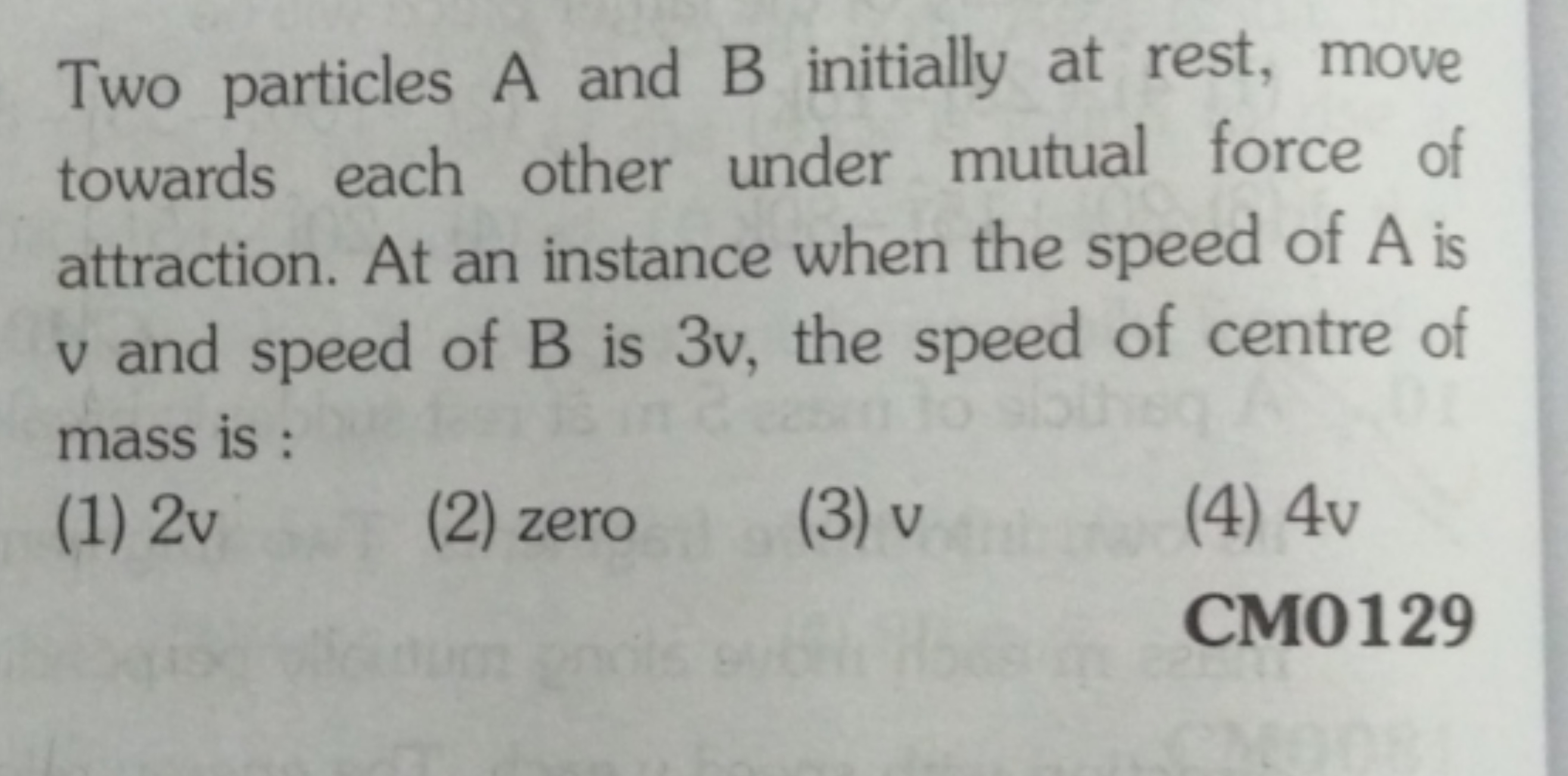 Two particles A and B initially at rest, move towards each other under