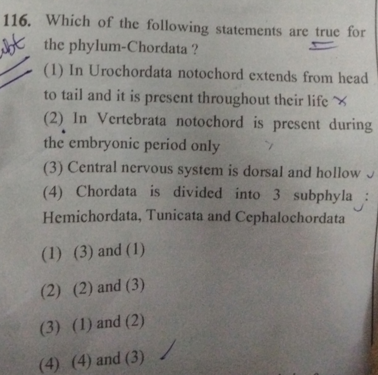 116. Which of the following statements are true for the phylum-Chordat