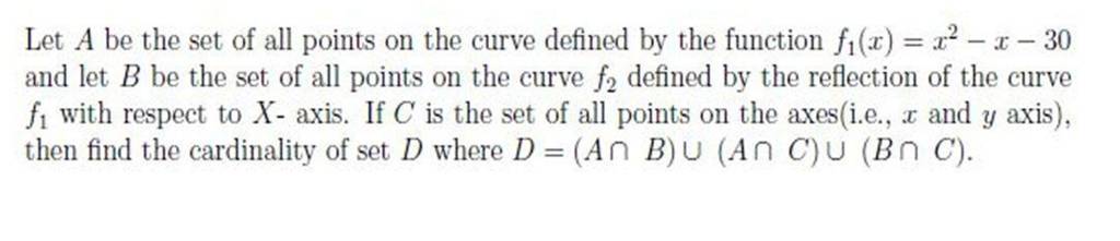 Let A be the set of all points on the curve defined by the function f1