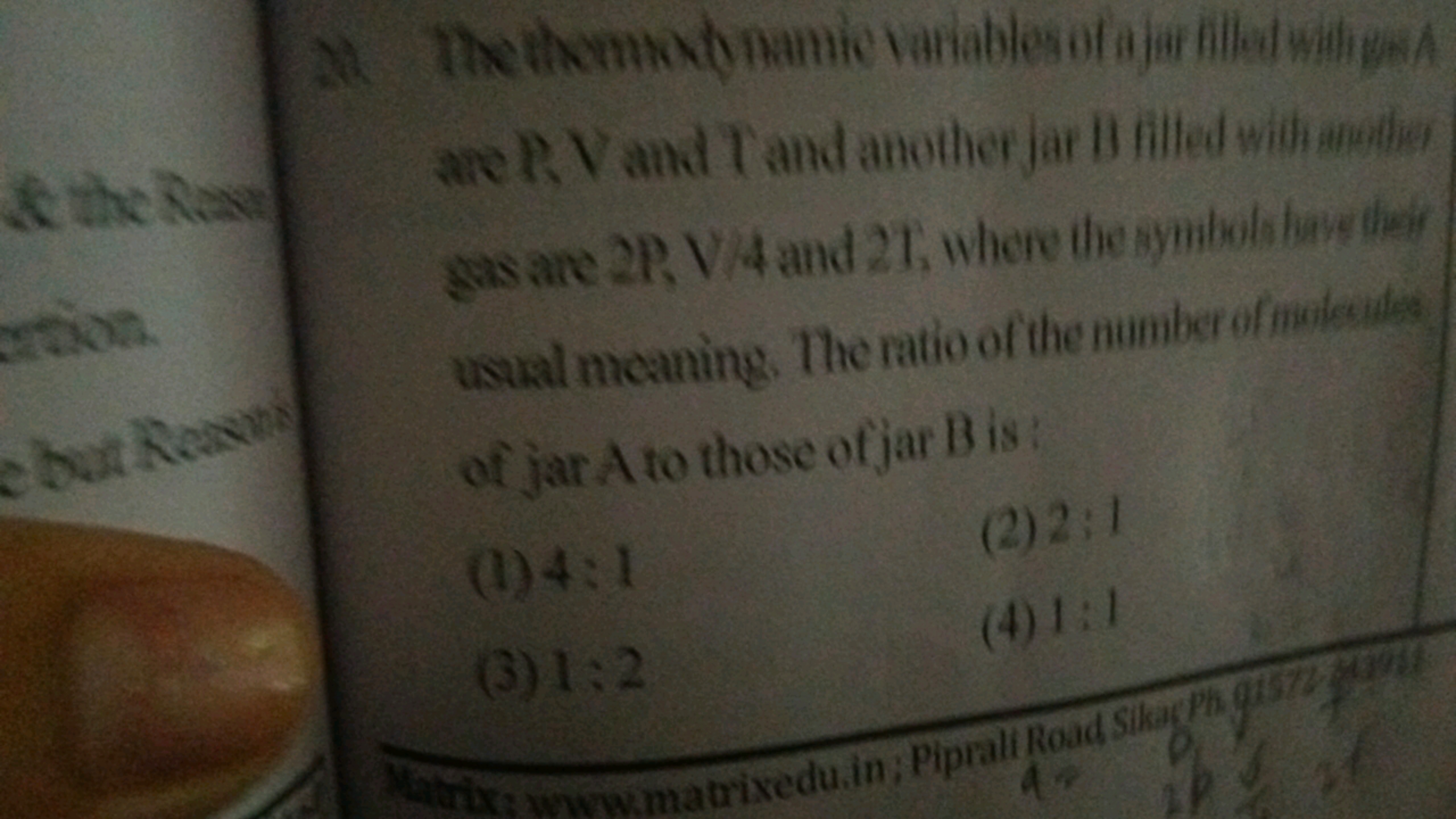 2* The thamodonamic variables of ajar iflod with yeA ane P. V and T an