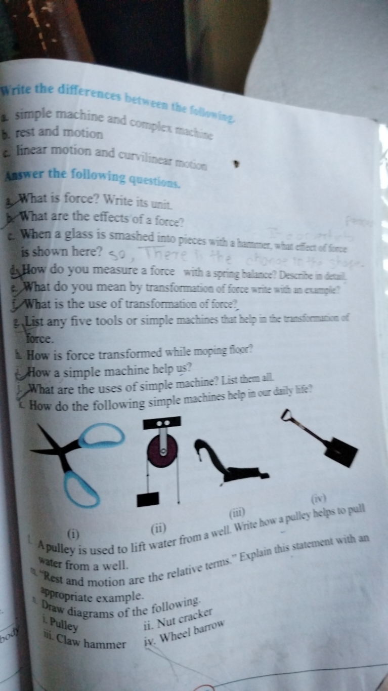 Write the differences between the folloning
2. simple machine and comp