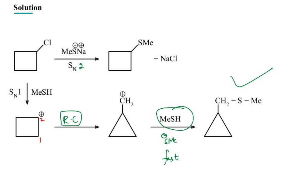 Solution
SN​1↓MeSH
CSCC1CC1
fast
