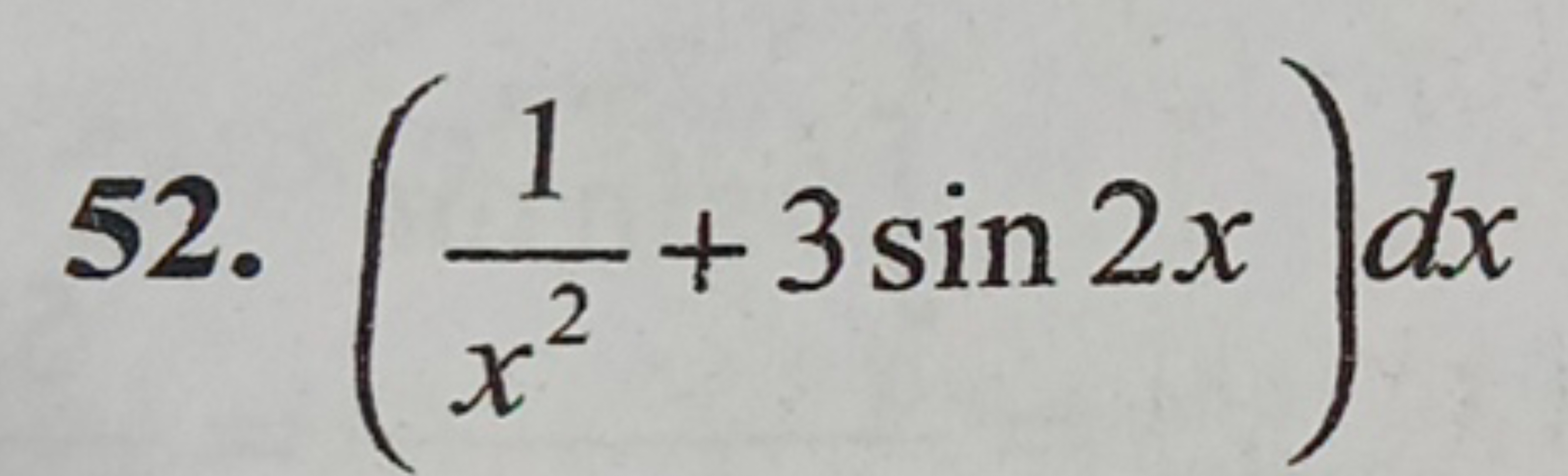 52. (x21​+3sin2x)dx