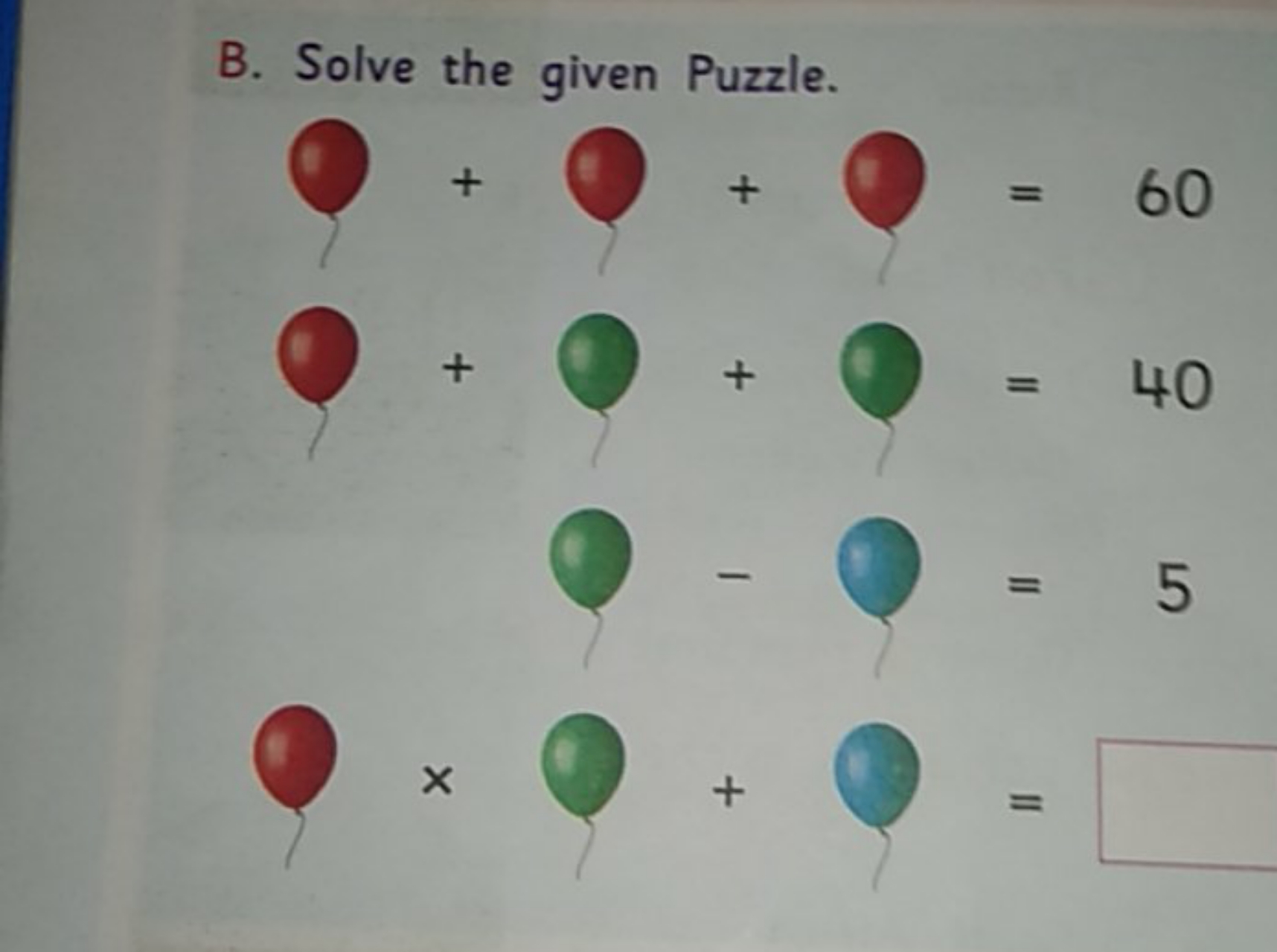 B. Solve the given Puzzle.