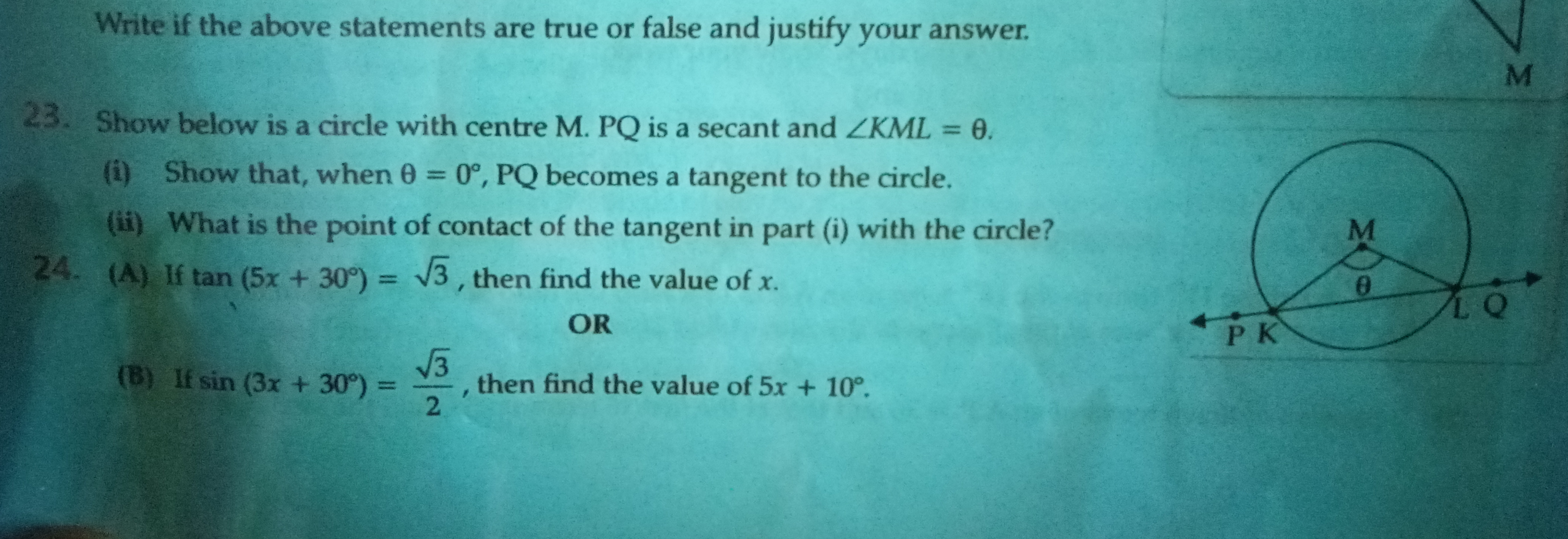 Write if the above statements are true or false and justify your answe