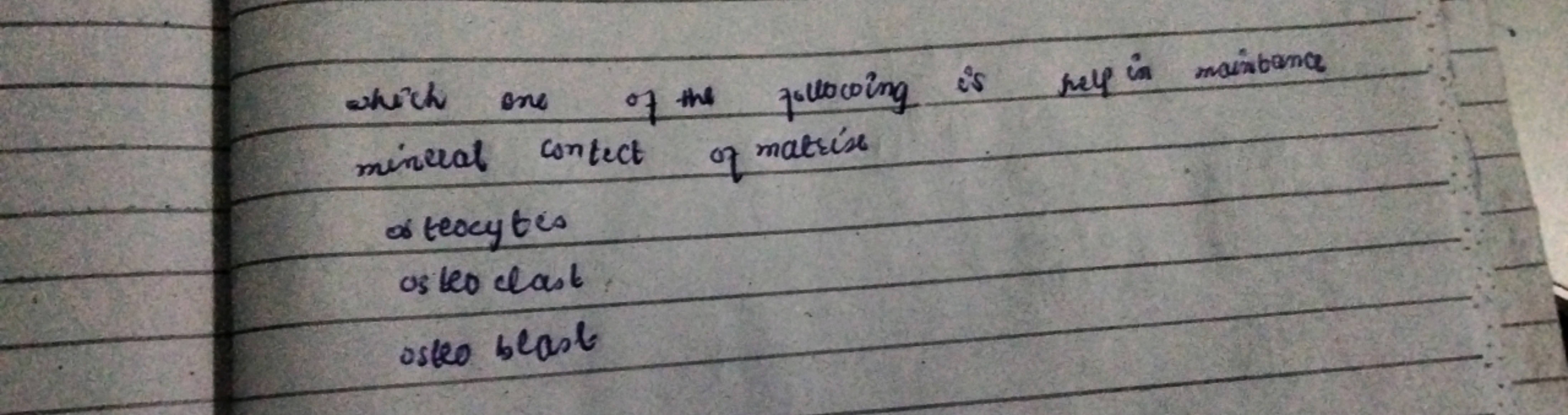 which one of the pollocoing is hell in mainbance mineral contect of ma