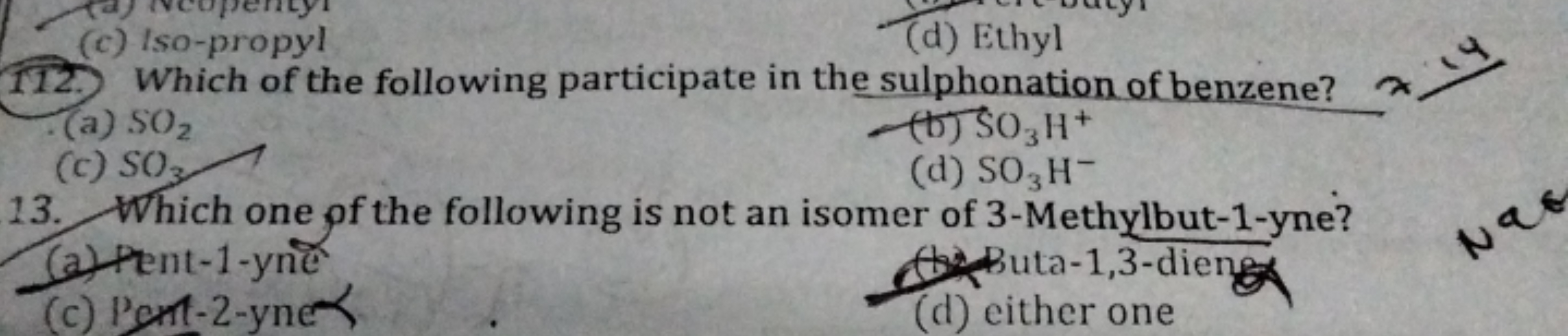 (c) Iso-propyl
(d) Ethyl
112. Which of the following participate in th