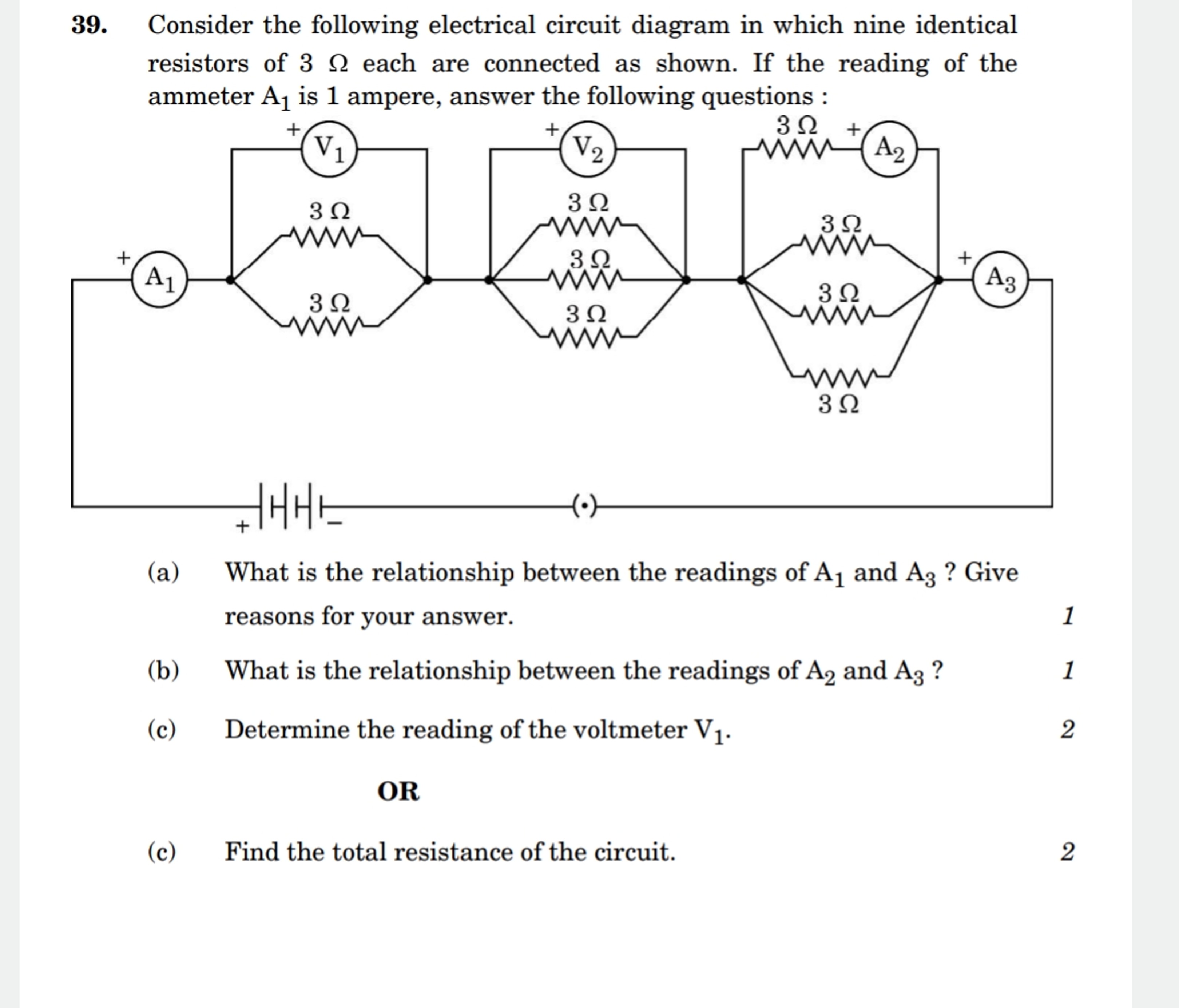 39. Consider the following electrical circuit diagram in which nine id