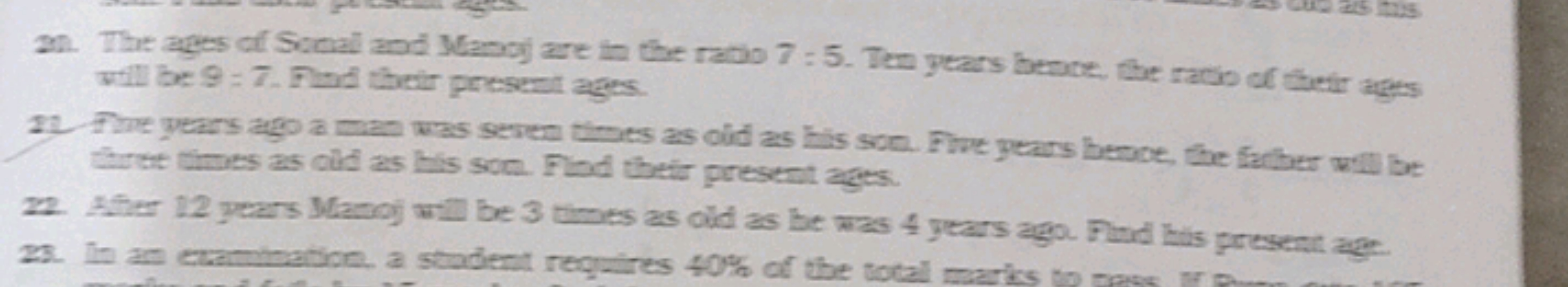 2n. The ages of Sonal and Manoj are the the racio 7=5. Ten years bence