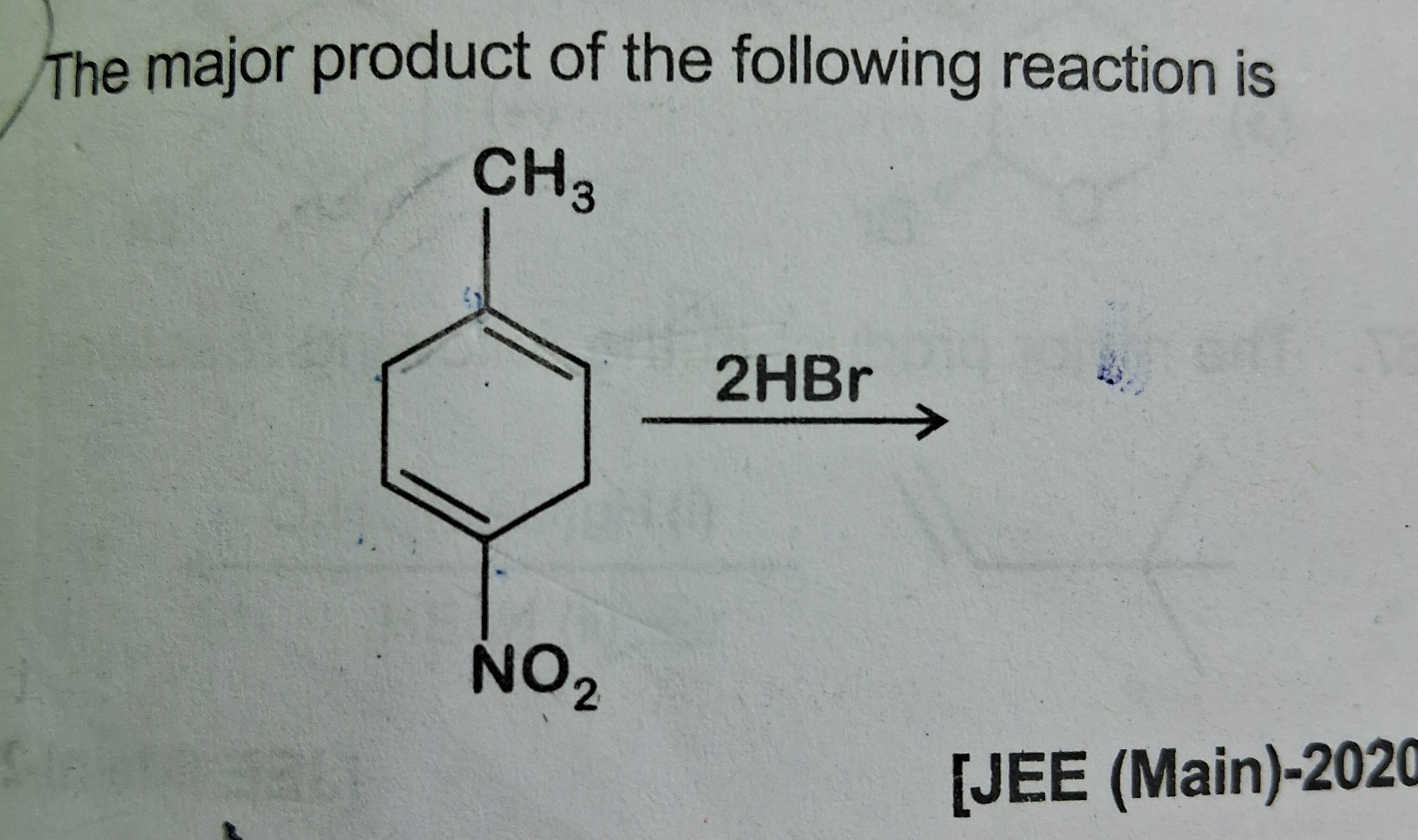 The major product of the following reaction is
CC1=CCC([N+](=O)[O-])=C