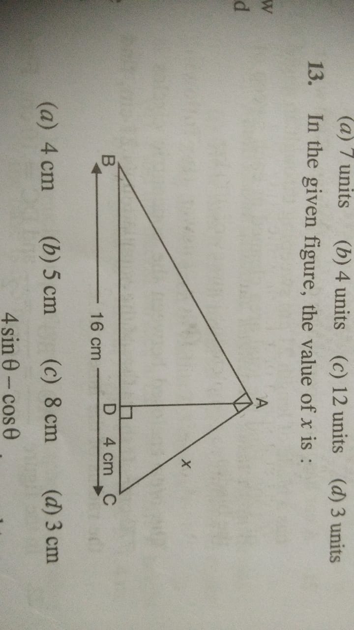 In the given figure, the value of x is :